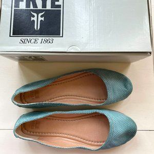 Frye Teal Leather Carson Ballet Flats Size 10
